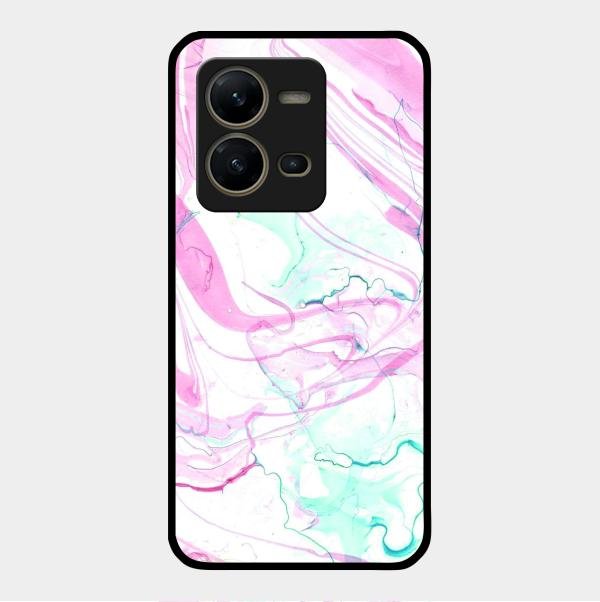 Fashion Marble Texture Glossy Metal Case Cover For Vivo V25 5G