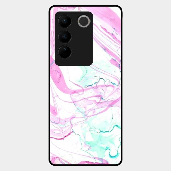 Fashion Marble Texture Glossy Metal Case Cover For Vivo V27 5G