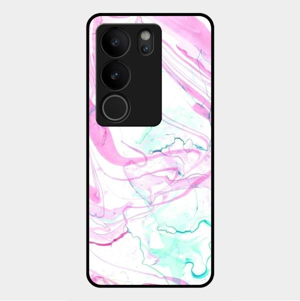 Fashion Marble Texture Glossy Metal Case Cover For Vivo V29 5G
