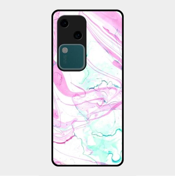 Fashion Marble Texture Glossy Metal Case Cover For Vivo V30 5G