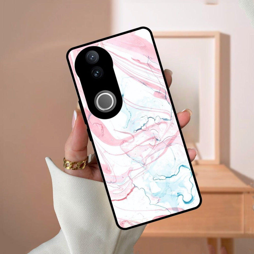 Fashion Marble Texture Glossy Metal Case Cover For Vivo