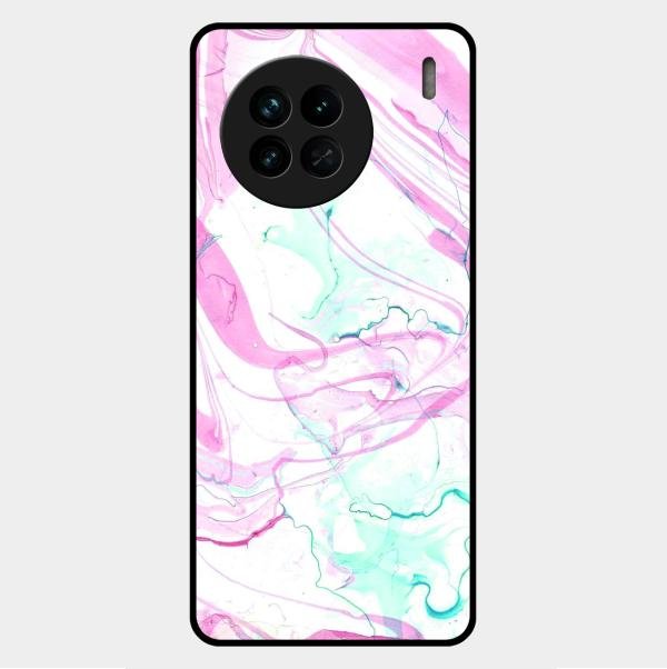 Fashion Marble Texture Glossy Metal Case Cover For Vivo X90 5G