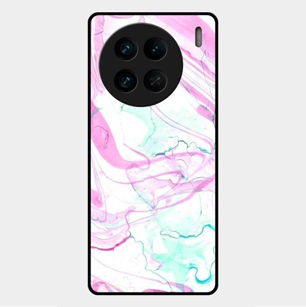 Fashion Marble Texture Glossy Metal Case Cover For Vivo X90 Pro 5G