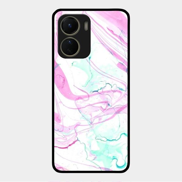 Fashion Marble Texture Glossy Metal Case Cover For Vivo Y16