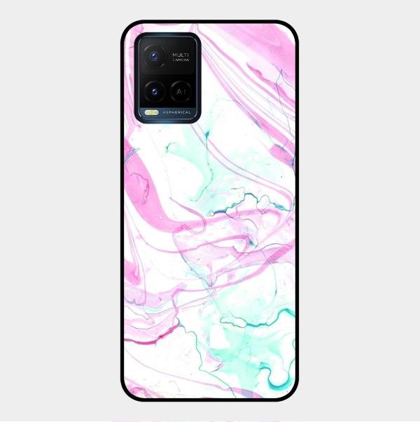 Fashion Marble Texture Glossy Metal Case Cover For Vivo Y21T