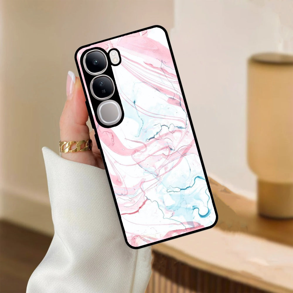 Fashion Marble Texture Glossy Metal Case Cover For Vivo
