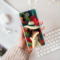 Fashionable Girl Hat Style Tropical Elegance Transparent Silicone Case For Vivo X90 Pro Plus 5G