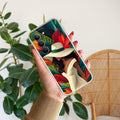 Fashionable Girl Hat Style Tropical Elegance Transparent Silicone Case For Realme 14x 5G