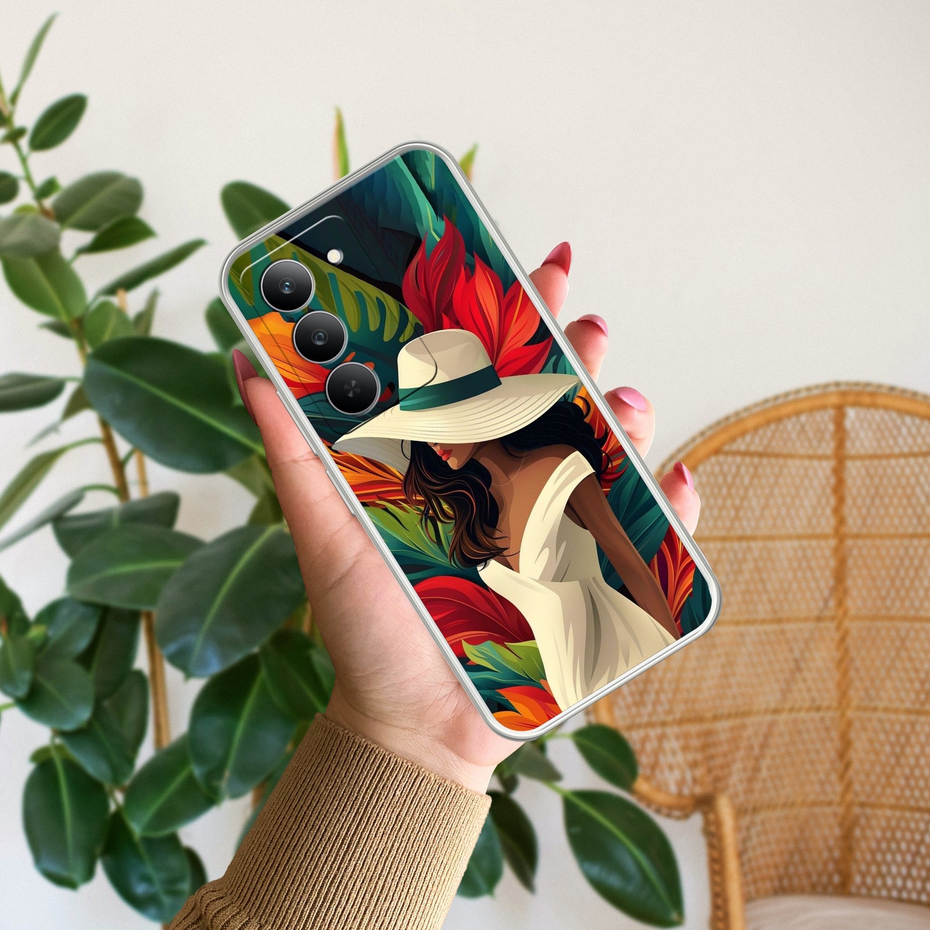 Wild Rose Anti Yelllow Case For Realme P4 Pro 5G