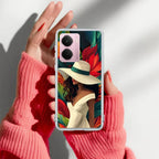 Fashionable Girl Hat Style Tropical Elegance Transparent Silicone Case For Realme C65 5G