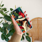 Fashionable Girl Hat Style Tropical Elegance Transparent Silicone Case For Vivo T3 5G