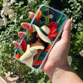 Fashionable Girl Hat Style Tropical Elegance Transparent Silicone Case For Vivo V30e 5G