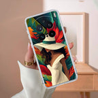 Fashionable Girl Hat Style Tropical Elegance Transparent Silicone Case For Vivo X200 Pro 5G