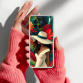 Fashionable Girl Hat Style Tropical Elegance Transparent Silicone Case For Vivo X90 5G