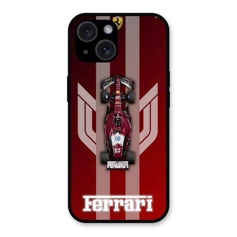 Ferrari Racing Legacy Glass Case For iPhone 15