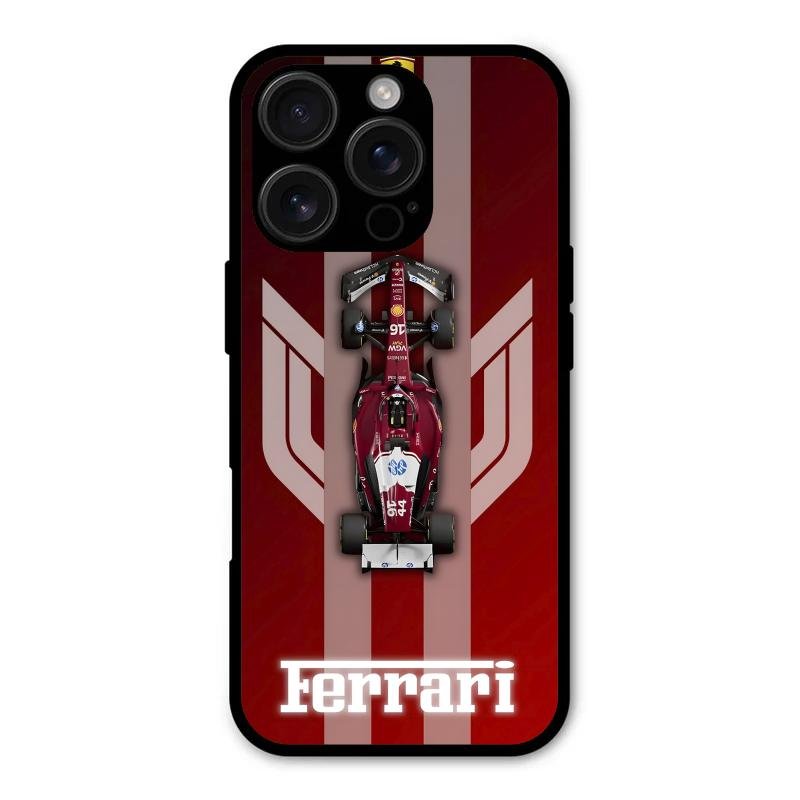 Ferrari Racing Legacy Glass Case For iPhone 16 Pro