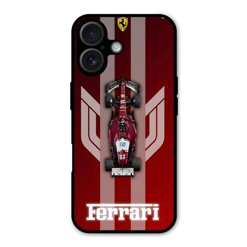 Ferrari Racing Legacy Glass Case For iPhone 16