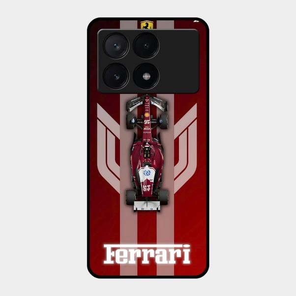 Ferrari Racing Legacy Glass Case For Poco X6 Pro 5G