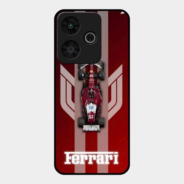 Ferrari Racing Legacy Glass Case For Redmi 13 5G