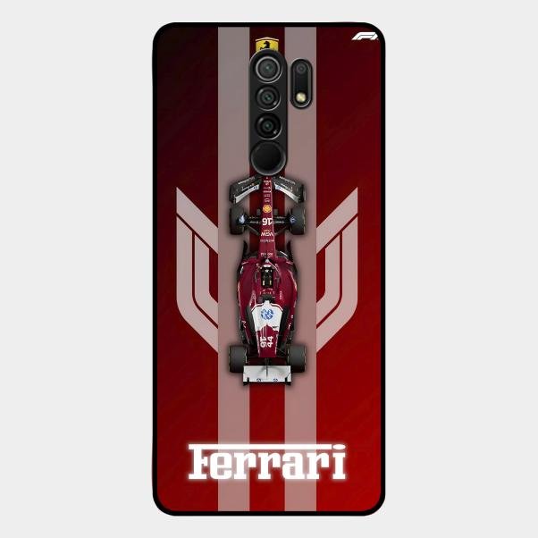 Ferrari Racing Legacy Glass Case For Redmi 9 Prime