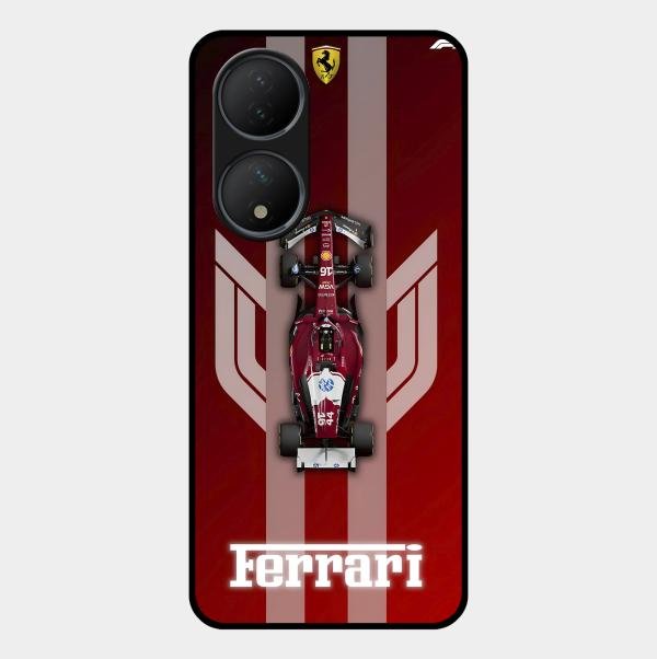 Ferrari Racing Legacy Glass Case For Vivo T2 5G