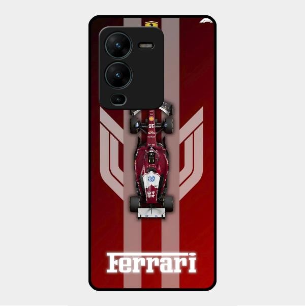 Ferrari Racing Legacy Glass Case For Vivo V25 Pro 5G