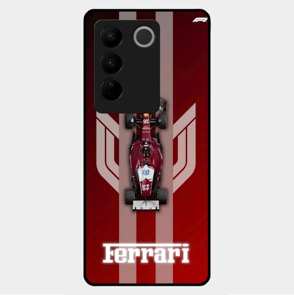 Ferrari Racing Legacy Glass Case For Vivo V27 5G
