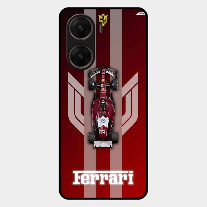 Ferrari Racing Legacy Glass Case For Vivo V29E 5G