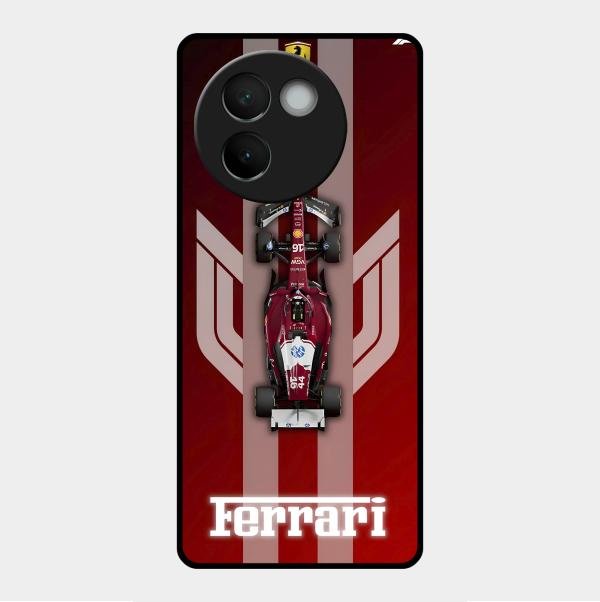 Ferrari Racing Legacy Glass Case For Vivo V30E 5G