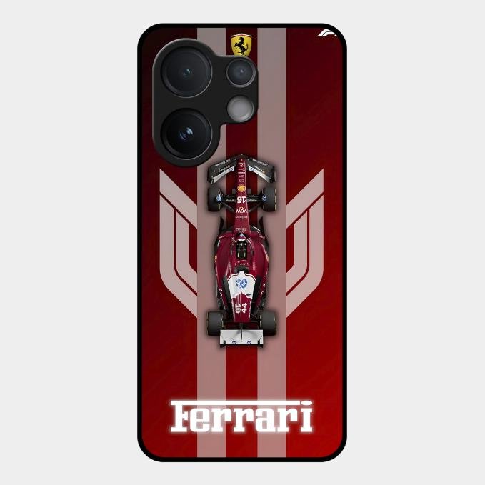 Ferrari Racing Legacy Glass Case For Vivo V60 5G