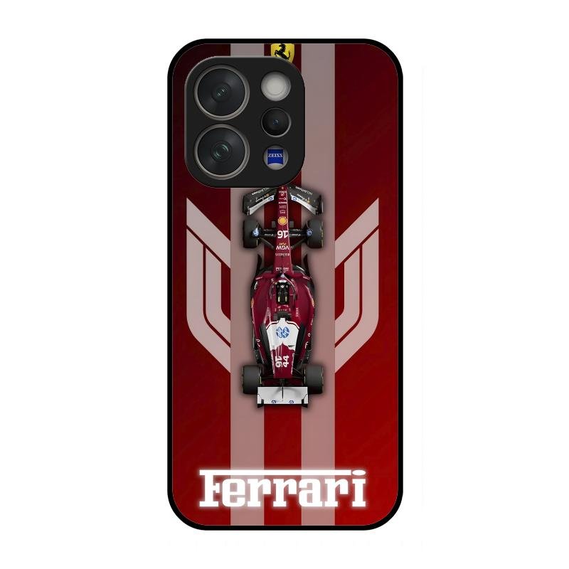 Ferrari Racing Legacy Glass Case For Vivo V70 Elite 5G