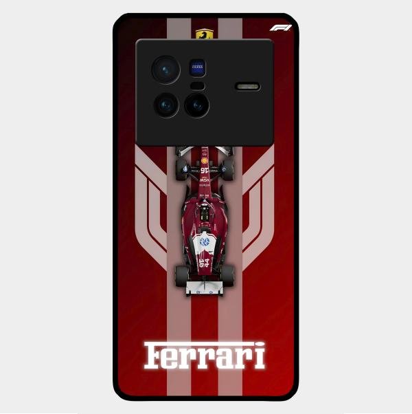 Ferrari Racing Legacy Glass Case For Vivo X80 5G