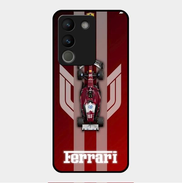 Ferrari Racing Legacy Glass Case For Vivo Y200 5G