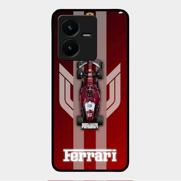 Ferrari Racing Legacy Glass Case For Vivo Y22