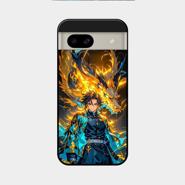 Fire Soul Tanjiro Glass Case Cover For Google Pixel 8A 5G