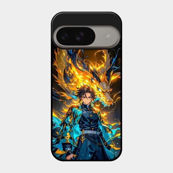 Fire Soul Tanjiro Glass Case Cover For Google Pixel 9 5G