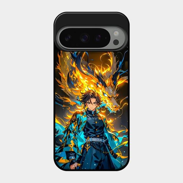 Fire Soul Tanjiro Glass Case Cover For Google Pixel 9 Pro 5G