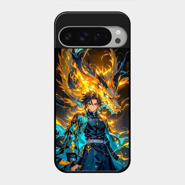 Fire Soul Tanjiro Glass Case Cover For Google Pixel 9 Pro Xl