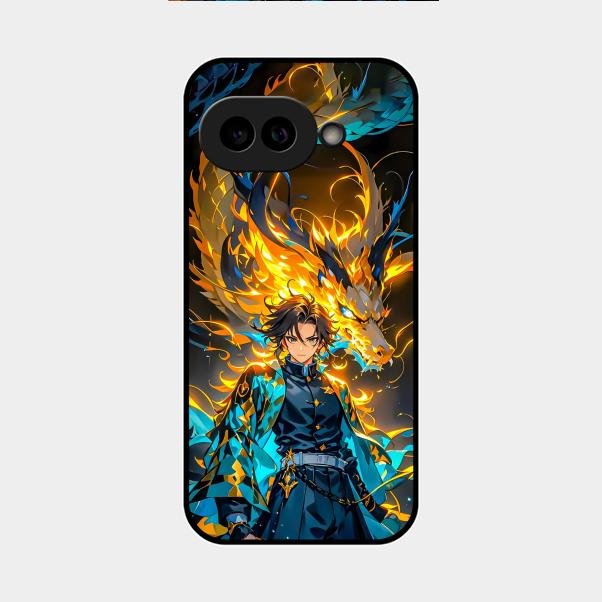 Fire Soul Tanjiro Glass Case Cover For Google Pixel 9A 5G