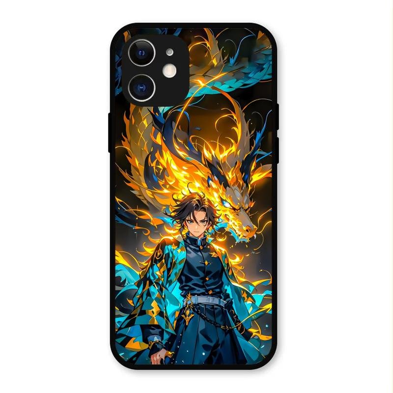 Fire Soul Tanjiro Glass Case Cover For iPhone 12