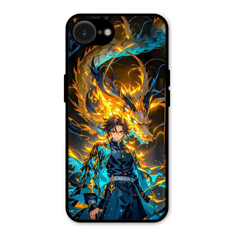 Fire Soul Tanjiro Glass Case Cover For iPhone 16e