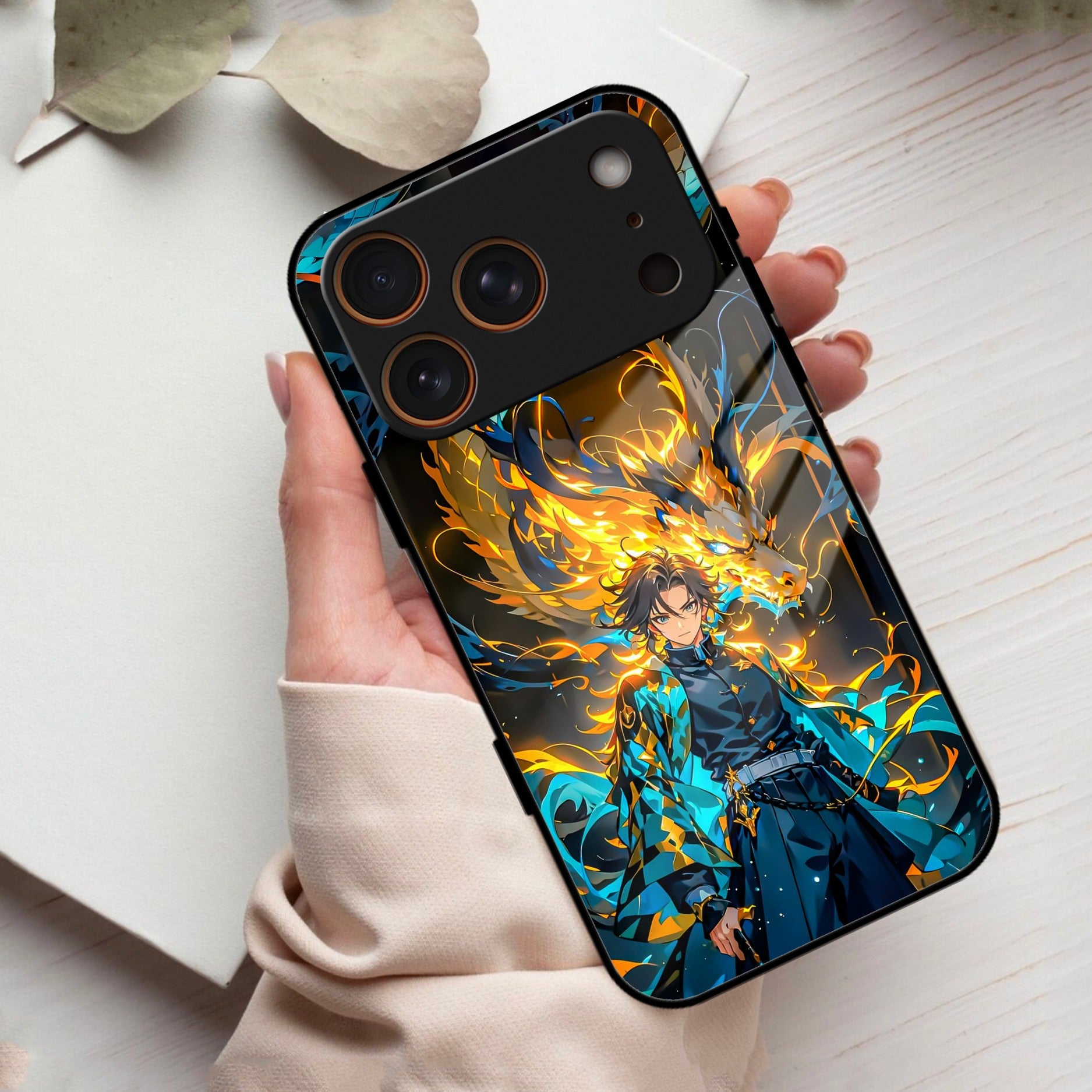 Fire Soul Tanjiro Glass Case Cover For iPhone 17 Pro Max