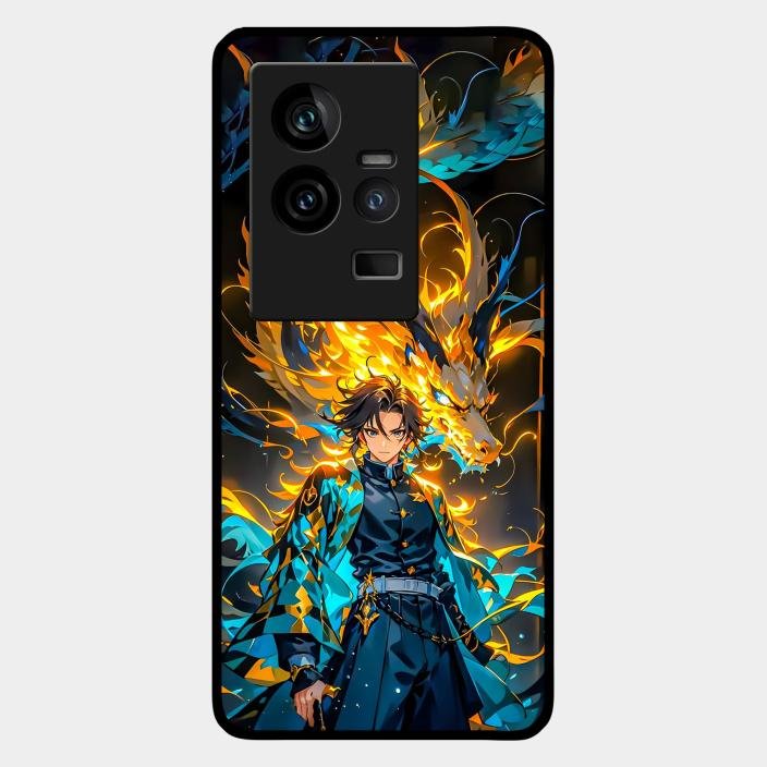Fire Soul Tanjiro Glass Case Cover For Iqoo 11 5G