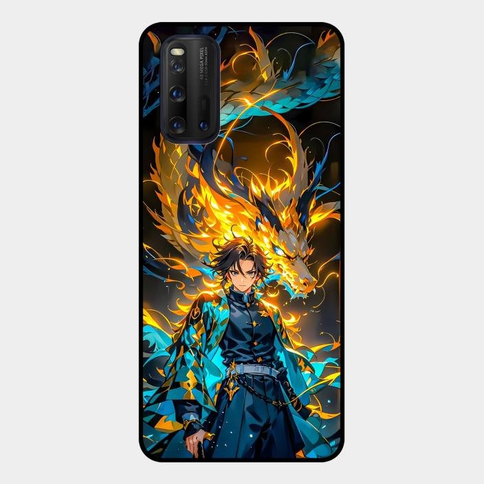 Fire Soul Tanjiro Glass Case Cover For Iqoo 3 5G