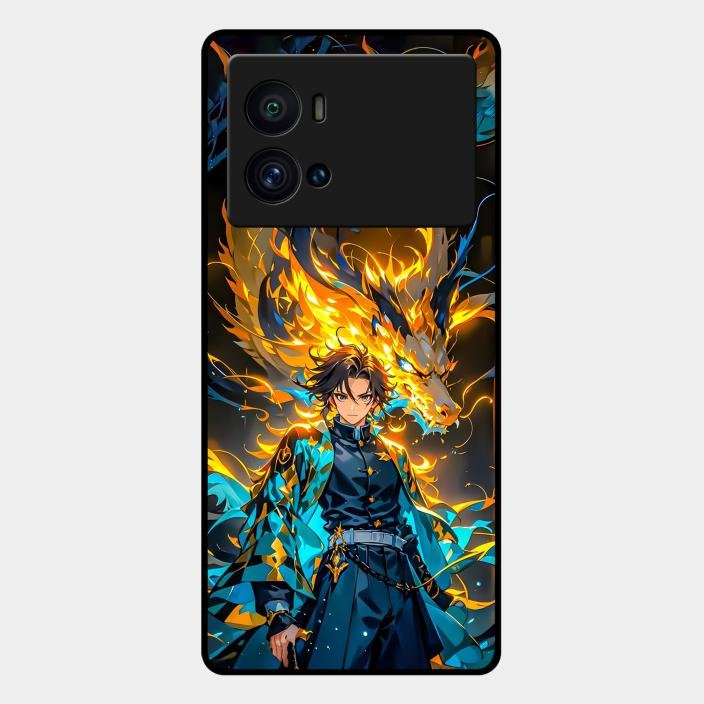 Fire Soul Tanjiro Glass Case Cover For Iqoo 9 Pro 5G