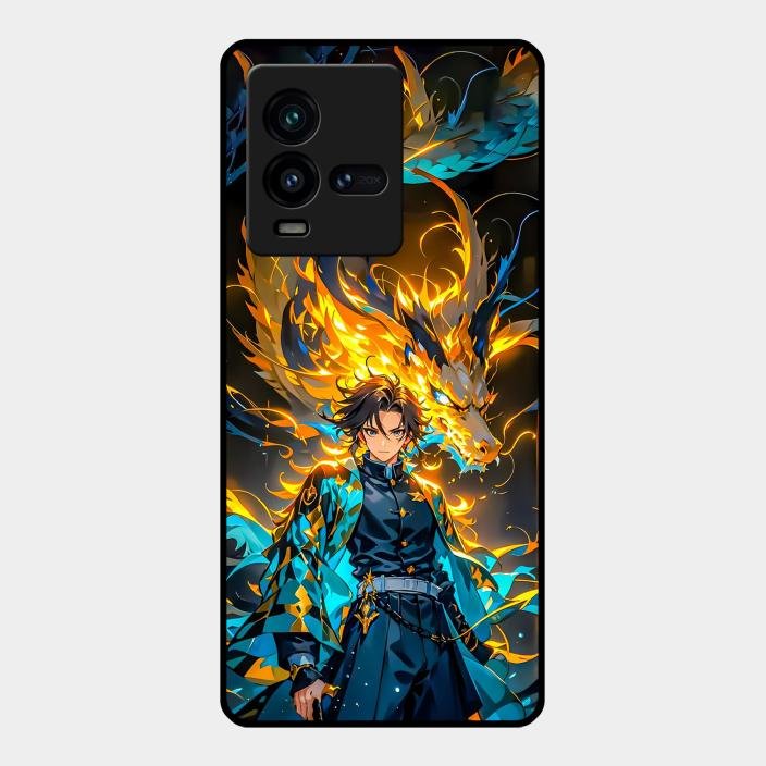 Fire Soul Tanjiro Glass Case Cover For Iqoo 9T 5G