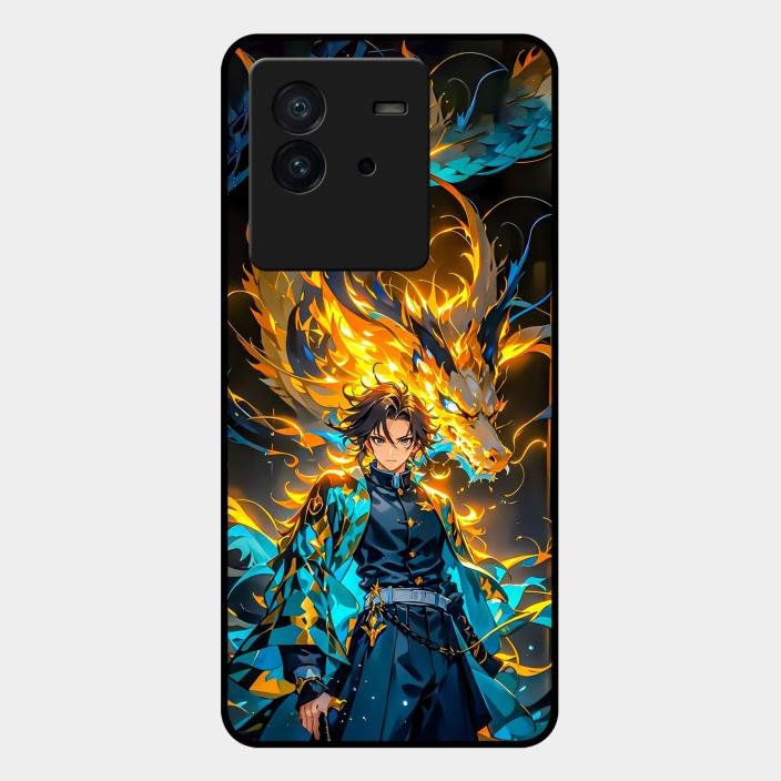 Fire Soul Tanjiro Glass Case Cover For Iqoo Neo 6 5G