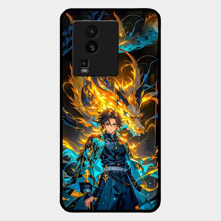 Fire Soul Tanjiro Glass Case Cover For Iqoo Neo 7 5G