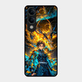 Fire Soul Tanjiro Glass Case Cover For Iqoo Z10 Lite
