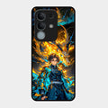 Fire Soul Tanjiro Glass Case Cover For iQOO Z10x 5G